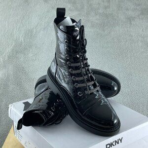 DKNY Women's Bootie Combat Boot, Black, 9.5 NWB S079